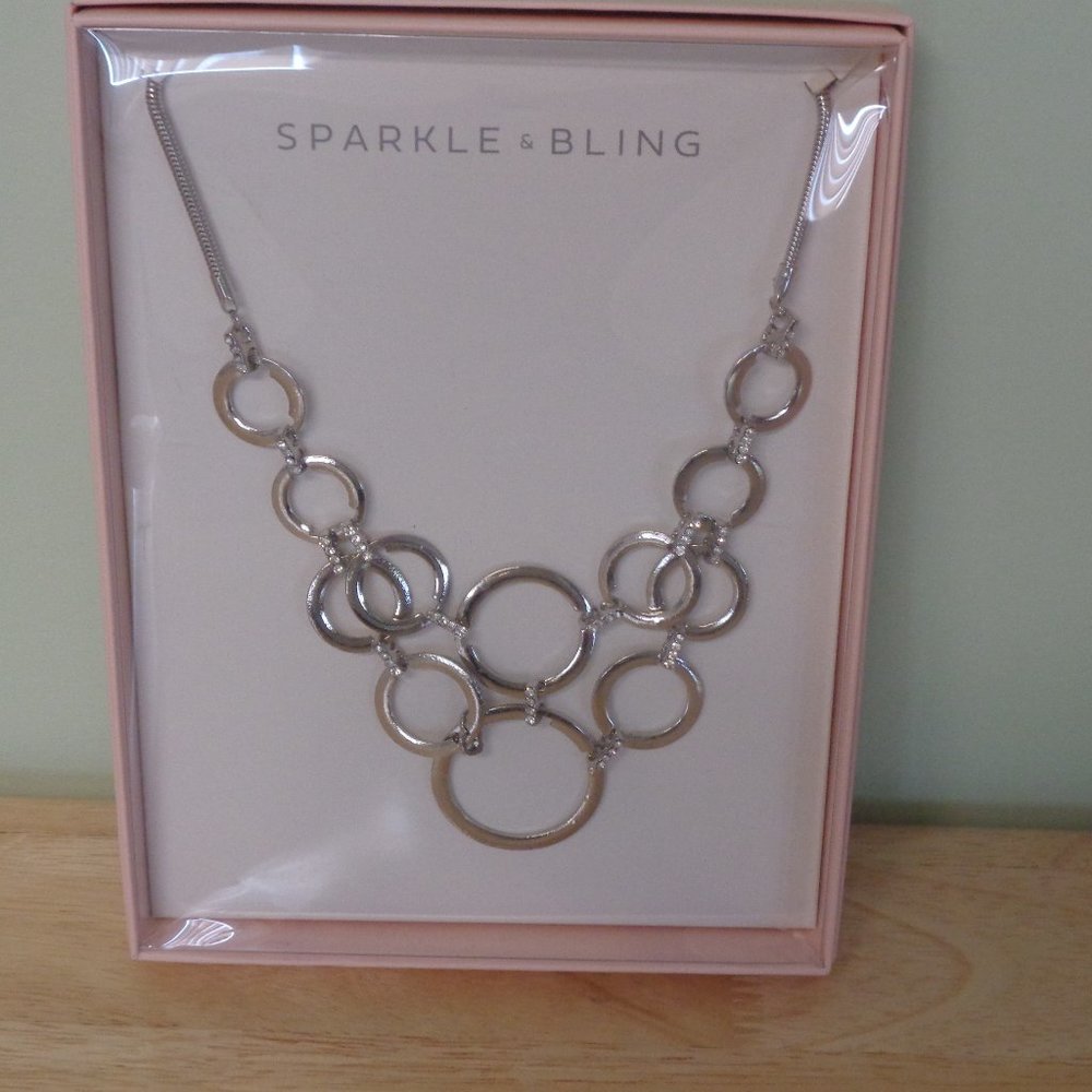### LAST CALL ###  Silver necklace with crystal details